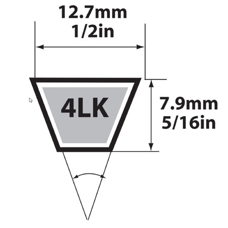 Mbl Mitsuboshi Super KB Standard V-Belt 0.5 in. W X 76 in. L For Riding Mowers 4LK760A